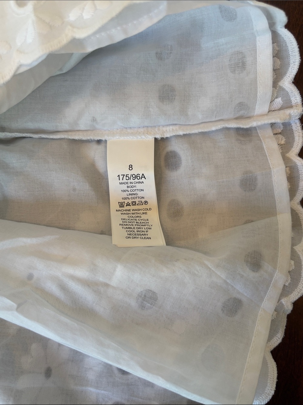 Kate Spade New York White Eyelet Midi Dress Size 8 Ruffle Sleeves 100% Cotton - Picture 6 of 9